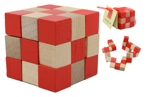 Ebros Frank Lloyd Wright Cube 3D Puzzle 2.25" H Wooden Puzzles Brain Exercise