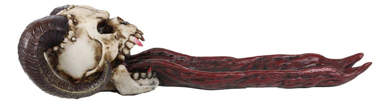 Ebros Goth Vampire Fanged Ram Horned Skull Demon Tongue Incense Stick Holder Figurine