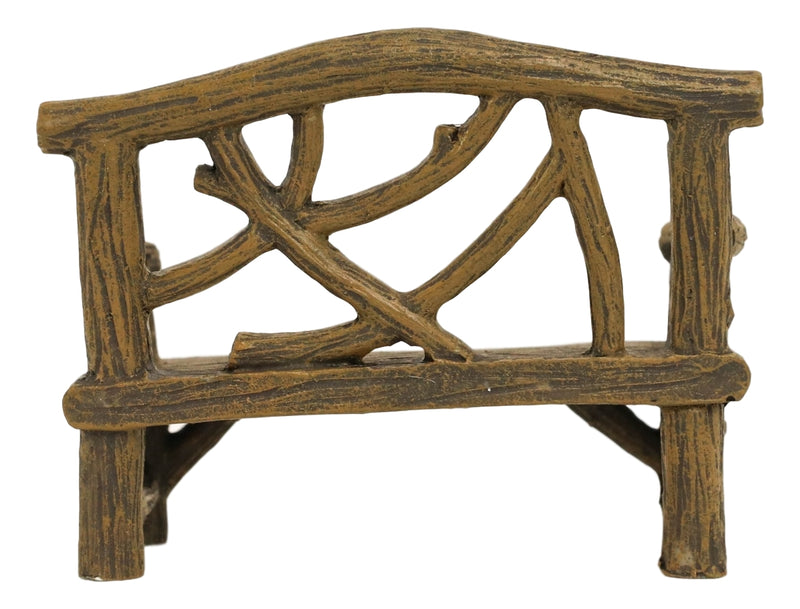 Ebros Fairy Garden Miniature Tree Twigs and Branch Love Bench Sculpture 3.5" H