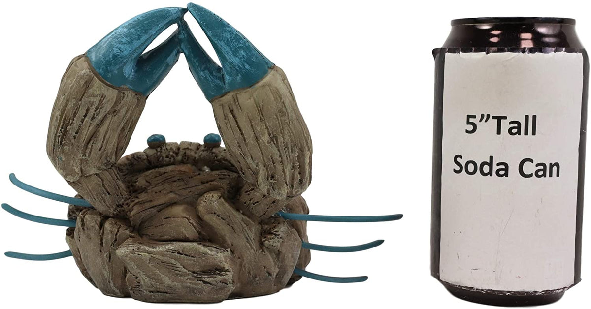 Ebros Ocean Marine Pincer Crab with Sea Shells Resin Decorative Figurine 7.25" L
