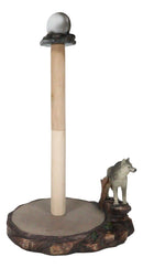 Rustic Wildlife Forest Alpha Gray Wolf Approaching Full Moon Paper Towel Holder