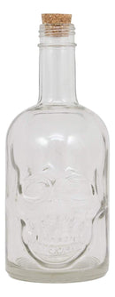 Ebros 30oz Skeleton Skull Liquor Glass Decanter Bottle With 2 Skulls Acrylic Shooters