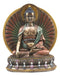 Bodhisattva Shakyamuni Meditating Buddha On Lotus Throne With Fire Sun Disc