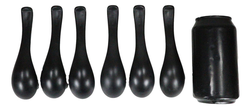 Matte Black Melamine Deep Soup Spoons Pack Of 12 Restaurant Supply Food Spoon