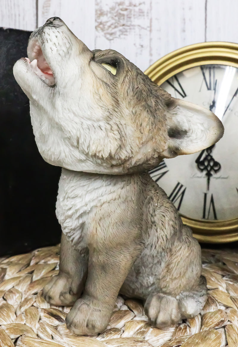 Wildlife Cries of The Night Moon Dance Howling Gray Wolf Pup Bobblehead Figurine