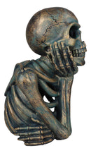 Eerie Daydreaming Thinker Skull Skeleton Bust with LED Night Light Ribs Figurine
