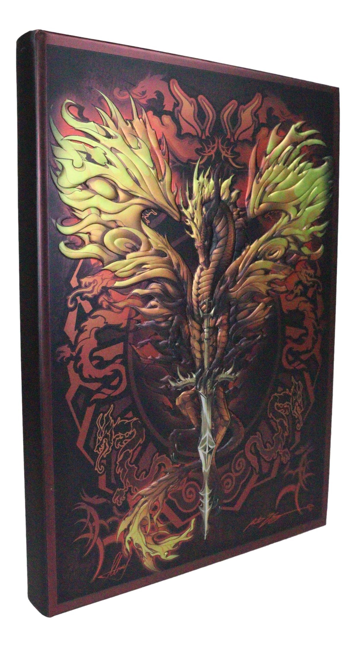 Dragon's Lair Fantasy Flame Blade Dragon Embossed Journal Diary Blank Notebook - Ebros Gift