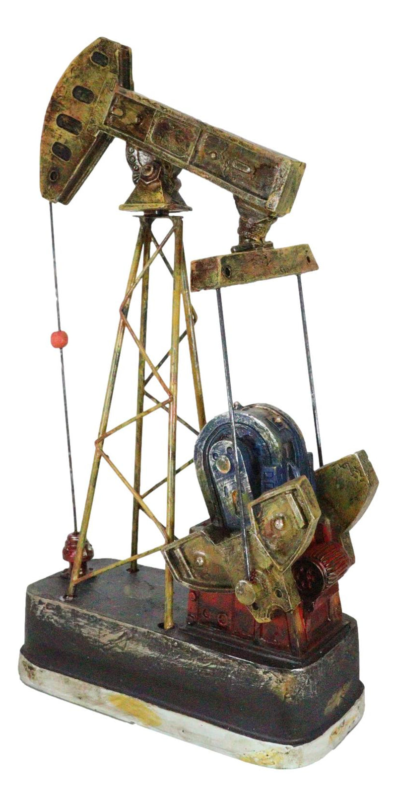 Western Rustic Bronze Finish Nodding Donkey Pumpjack Oil Derrick Rig Figurine