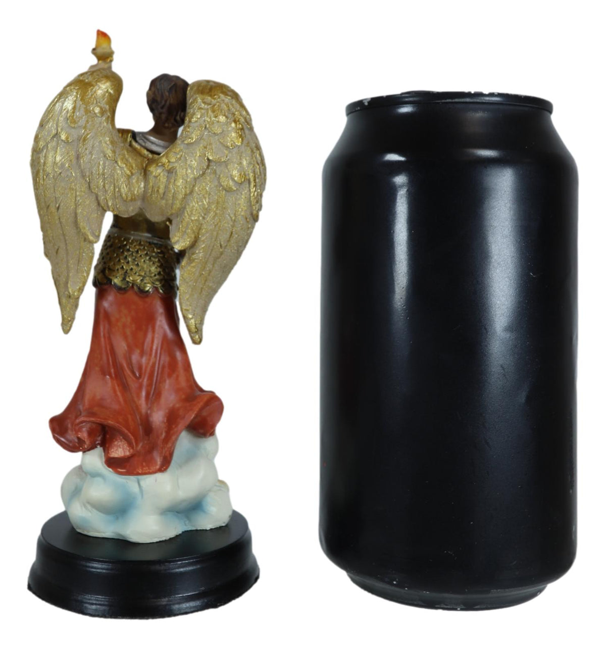 Catholic Church Archangel Saint Uriel With Holy Spirit Torch Statue With Base - Ebros Gift