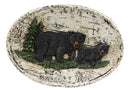 Ebros Rustic Black Bear in Pine Tree Bathroom Bar Soap Dish W/ Birch Wood Finish