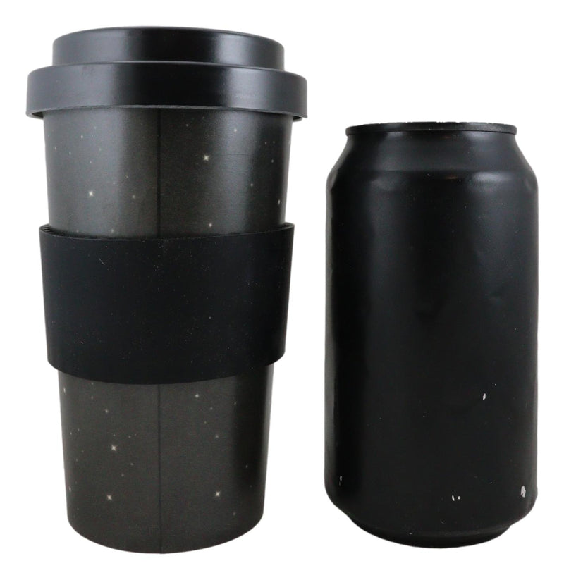 Lunar Moon Phases With Night Stars Reusable Travel Mug Cup W/ Lid And Sleeve