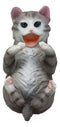 Ebros Feline Tabby Grey Kitty Cat Wine Bottle Holder Caddy Figurine (Grey)