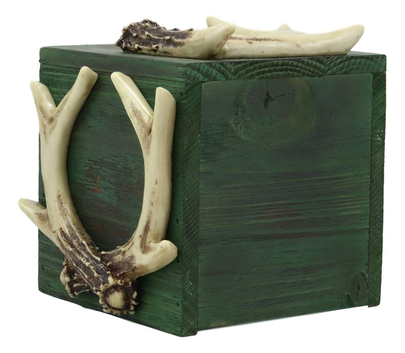 Ebros Wildlife Buck Elk Deer Trophy Antlers Tissue Box Cover Sculpture 6.25"H