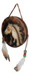 Indian Dreamcatcher Drum Shield With Tribal Medicine Horse Wall Decor Sculpture