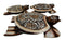 Balinese Wood Handicrafts Polkadot Shell Turtle Family Ashtray Box Figurine Set