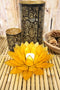 Tangerine Capiz Seashells Lotus Flower Votive Tea Light Candle Holder 8.5"D
