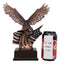 Ebros Patriotic Bald Eagle With Spread Out Wings Clutching On American Flag Statue