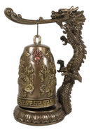 Ebros Auspicious Feng Shui Oriental Dragon King Imperial Gong Bell Replica Figurine