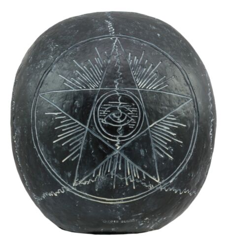 Ebros Black Astrology Paranormal Ouija Spirit Skull Statue 8.5"L Supernatural