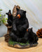 Black Bear Mother And Her Cubs In The Woodlands Statue 6"Tall Nature's Nurture