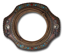 Southwestern Turquoise Beaded Western Lasso Ropes Stars Wall Mirror With 2 Hooks