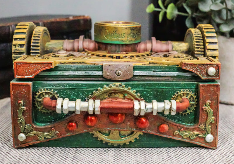 Steampunk Mechanical Gears Design Secret Jewelry Box With Navigational Compass