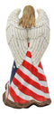 9.5"H God Bless America Beautiful USA Faith Angel In Pledge Of Allegiance Statue