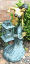 Ebros Garden Ocean Mermaid Goddess Holding Candle Lantern Aluminum Statue 21"H
