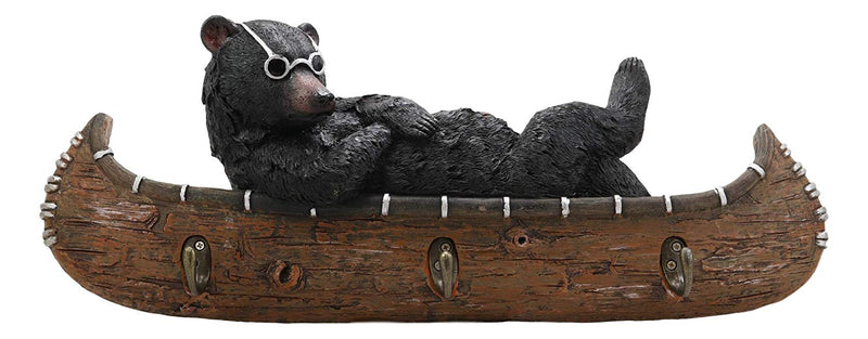 Ebros Large Whimsical Rustic Black Bear with Sunglasses River Cruising–  Ebros Gift