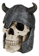 Viking Lord Chieftain Horned Helmet Skull Jewelry Box Figurine Sculpture