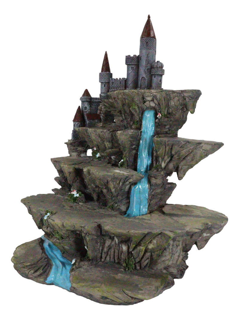 Fantasy Miniature Creatures Display Stand Rocky Waterfall With Castle Figurine