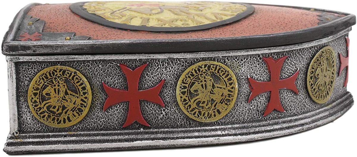 Ebros Medieval Coat of Arms Crusader Shield Crest Decorative Trinket Box 6" Long