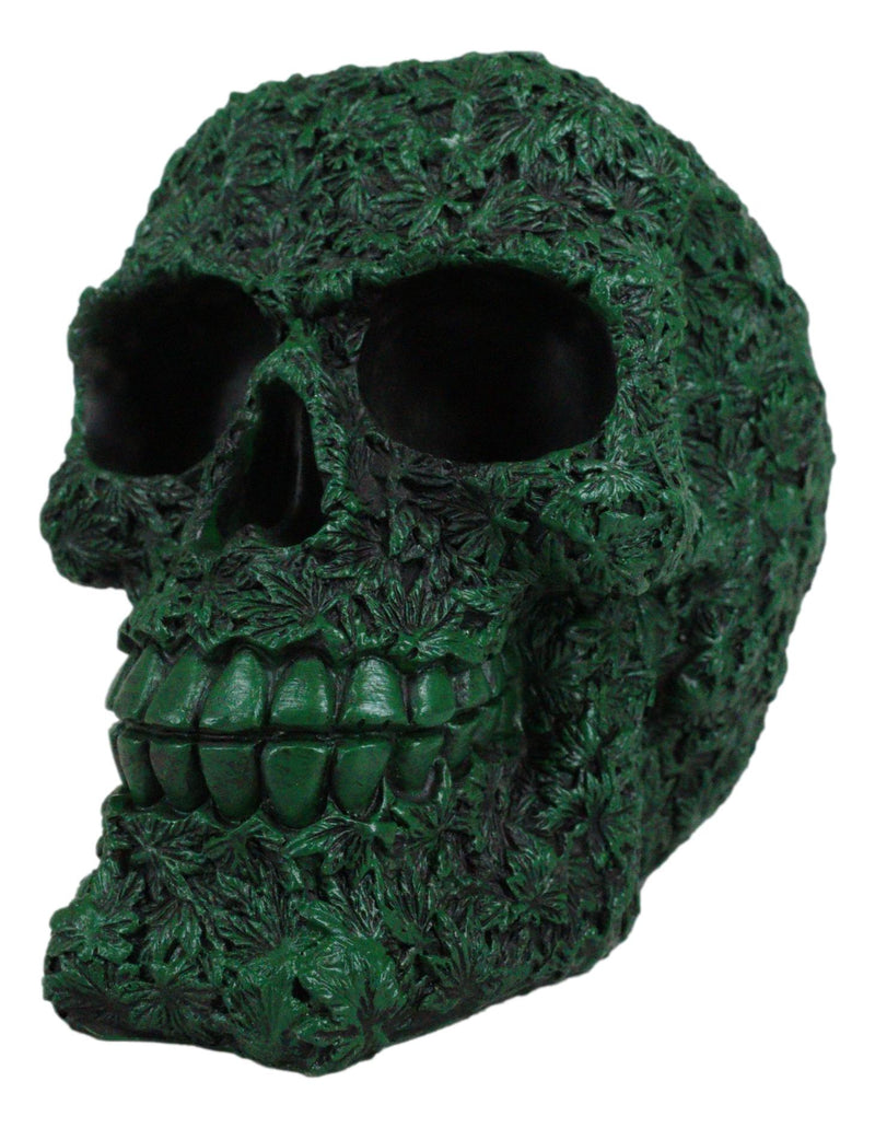 Day of The Dead Greenman Ent Green Petal Leaves Flora Fauna Skull Figurine