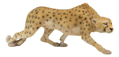Large 49" Long Lifelike Safari Lightning Predator Prowling Cheetah Statue Decor