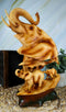 Ebros Wildlife Elephant Bust Statue 12" Tall Faux Wood Resin Wildlife Safari Elephant Family Migration Scene Figurine