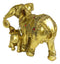 Noble Golden Decorated Elephant Embracing Calf Buddha Figurine Sculpture