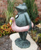 Large Verdi Green Aluminum Beach Tourist With Duck Float Frog Garden Statue 20"H