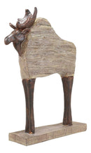 Ebros Faux Driftwood Finish Animal Totem Tiki Wildlife Desktop Decorative Resin Statue Decor Animals Figurine Rustic Western Cabin Lodge Sculpture (Bull Moose)