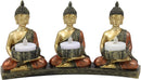 Ebros Trikaya Three Meditating Buddha Votive Tea Light Candles Holder 10.75" L