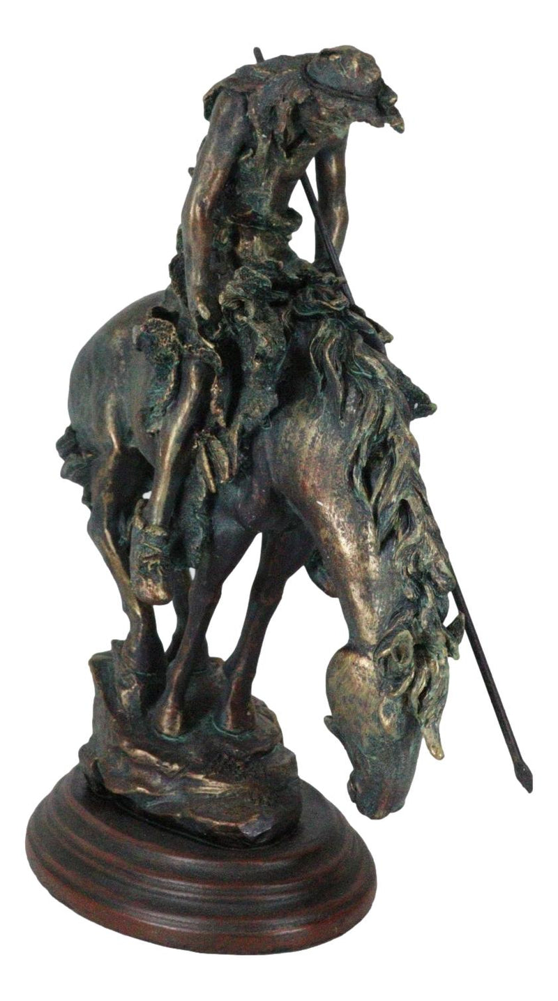 Large End of Trail Bronze Finish Native American Warrior On Horse Figurine