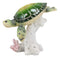 Large Nautical Ocean Colorful Giant Sea Turtle Swimming By White Corals Statue