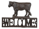 Rustic Farmhouse Farm Cow Silhouette Welcome Sign Wall Decor Cutout Plaque 8"W