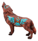 Eagle Vision Native Tribal Howling Wolf Totem Spirit Figurine Collection 6.25"L