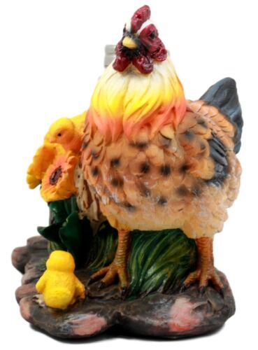 Farm Hay Wagon Sunflower Mother Hen & Chicks Salt Pepper Shakers Holder Figurine