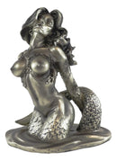 Ebros Aged Bronze Resin Nude Seductive Mermaid Statue 7.25" Tall