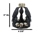 Gothic Wicca Quoth Trio Ravens Nevermore With Skulls Backflow Incense Burner