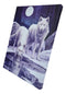 Winter Warrior Frozen Snow Wolves With Full Moon Wood Framed Canvas Wall Decor