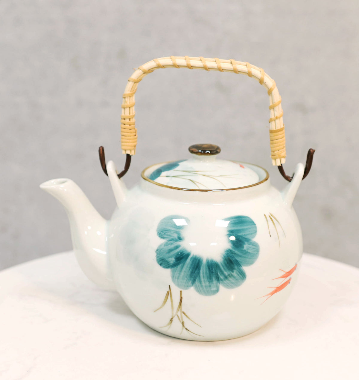 Feng Shui Yin Yang Koi Fish Pair In Lily Pond Ceramic Tea Pot 38oz Teapot Decor - Ebros Gift