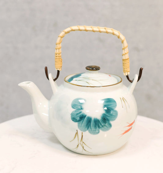Feng Shui Yin Yang Koi Fish Pair In Lily Pond Ceramic Tea Pot 38oz Teapot Decor - Ebros Gift