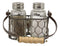 Ebros Gift Galvanized Metal Rustic Vintage Farm Milk Wire Basket Crate With Chicken Rooster Sign Salt And Pepper Shakers Display Holder Set 5.25"High